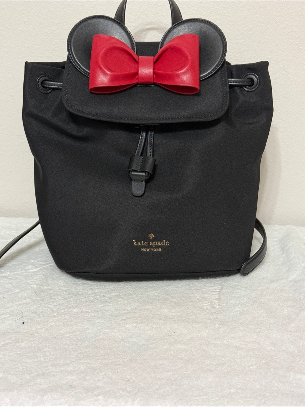 Kate Spade / Disney Black Backpack with Red Bow and Ear Detail